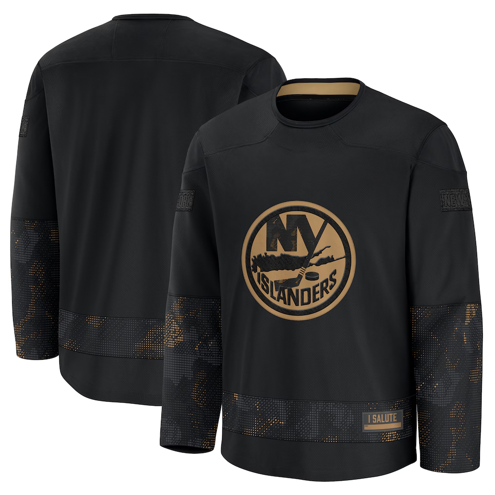 Tuec NY.Islanders Black 2024 Military Appreciation Practice Jerseys