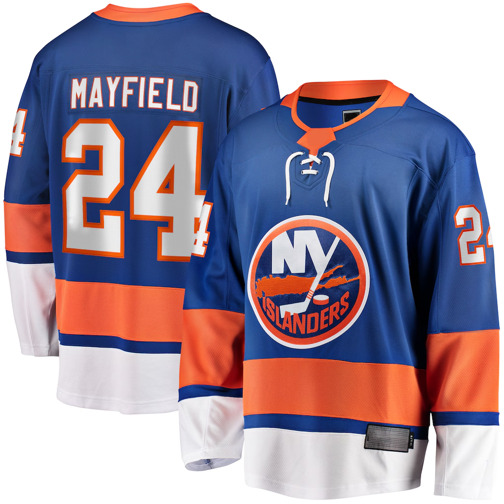 Tuec NY.Islanders #24 Scott Mayfield Royal Breakaway Jerseys