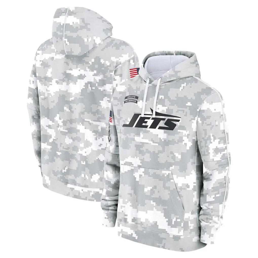 Tuec NY.Jets Arctic Camo Salute to Service Pullover Hoodies Limited Game Blank Player Stitched Jerseys