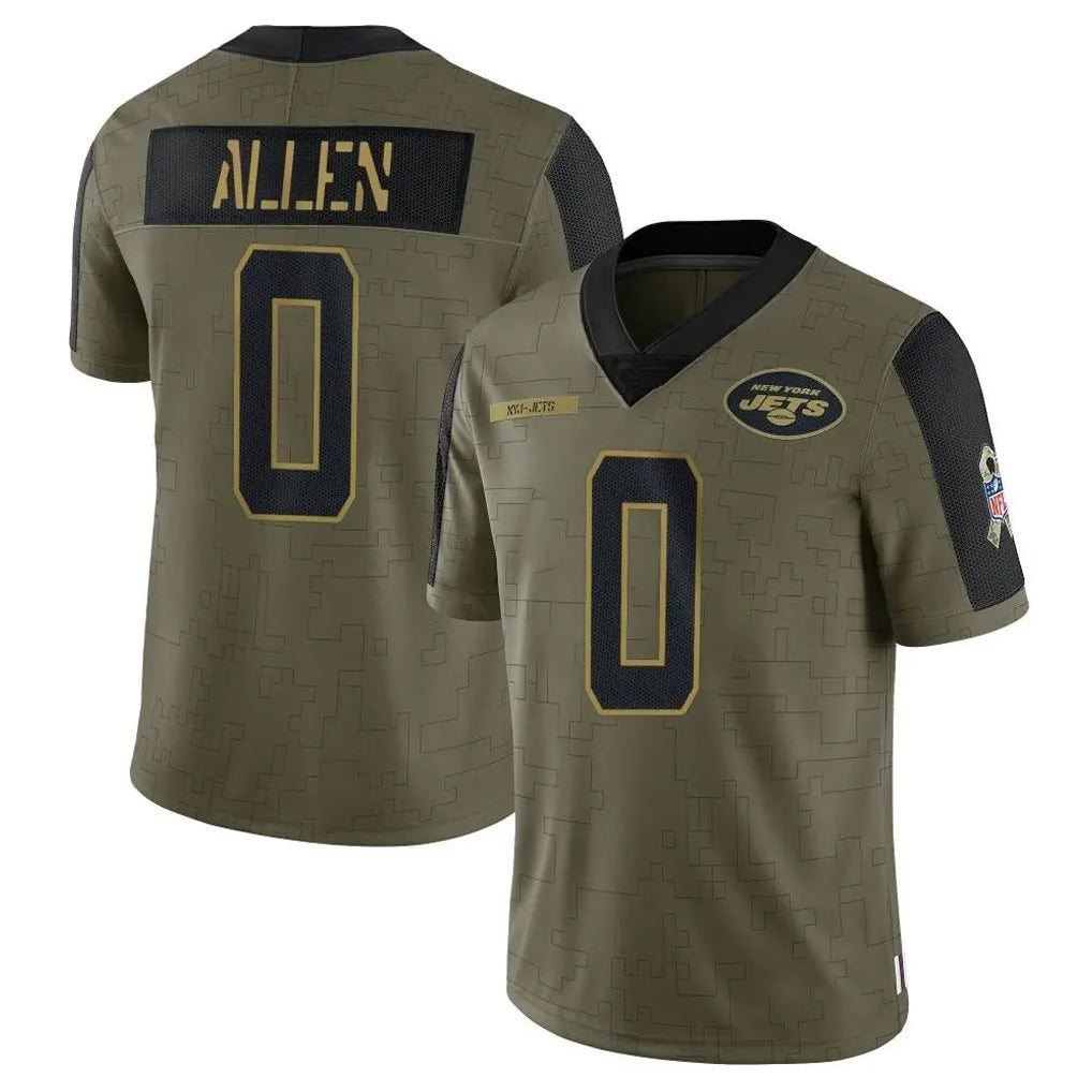 Tuec NY.Jets #0 Braelon Allen Player Olive Salute To Service Limited Game Stitched Jerseys