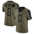 Tuec NY.Jets #0 Braelon Allen Player Olive Salute To Service Limited Game Stitched Jerseys