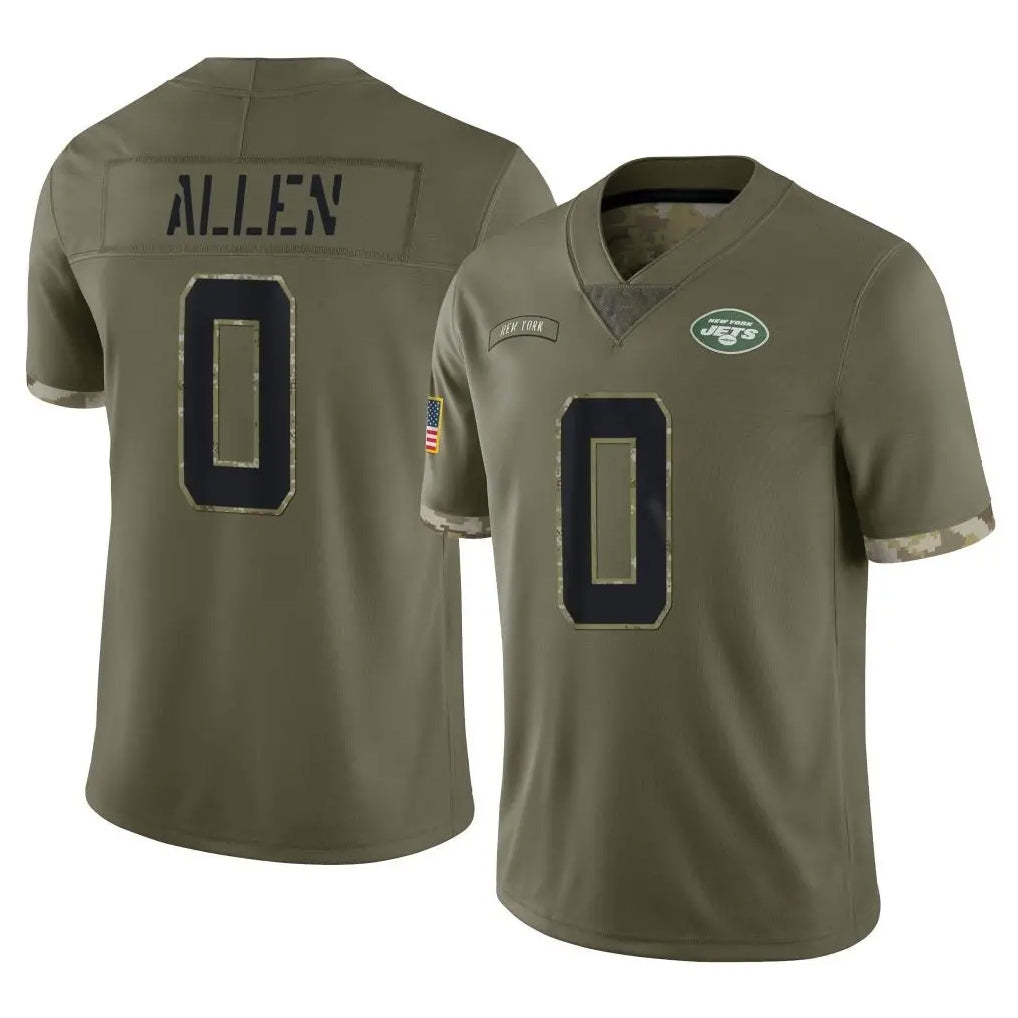 Tuec NY.Jets #0 Braelon Allen Player Olive Salute To Service Limited Stitched Jerseys