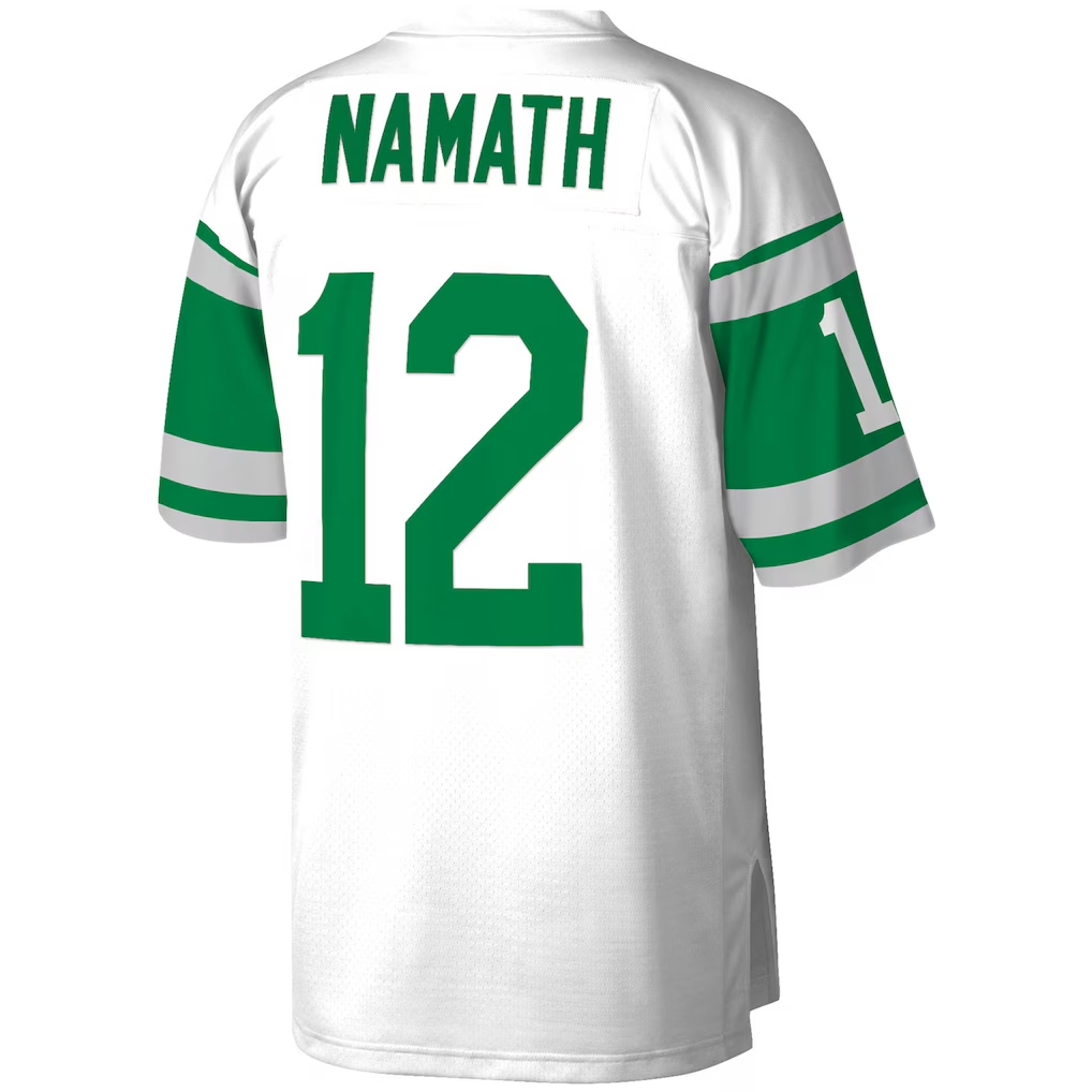 Tuec NY.Jets #12 Joe Namath Mitchell & Ness White Legacy Replica Jersey