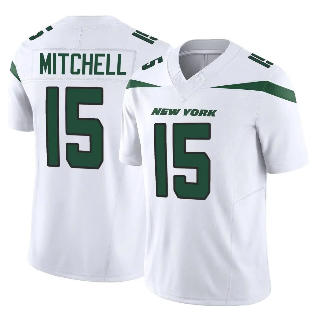 Tuec NY.Jets #15 Adonai Mitchell Player White Limited Vapor F.U.S.E. Home Game Stitched Jerseys
