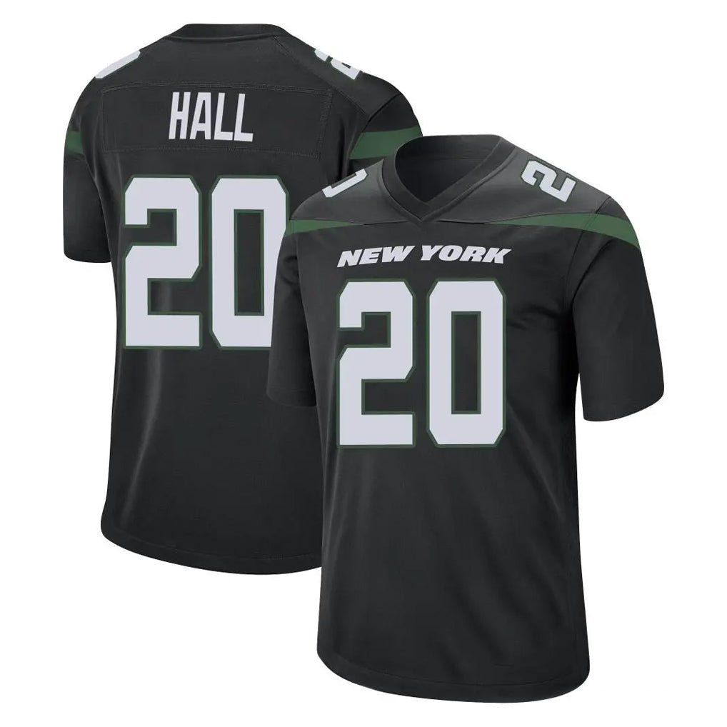 Tuec NY.Jets #20 Breece Hall Player Stealth Black Home Game Stitched Jerseys