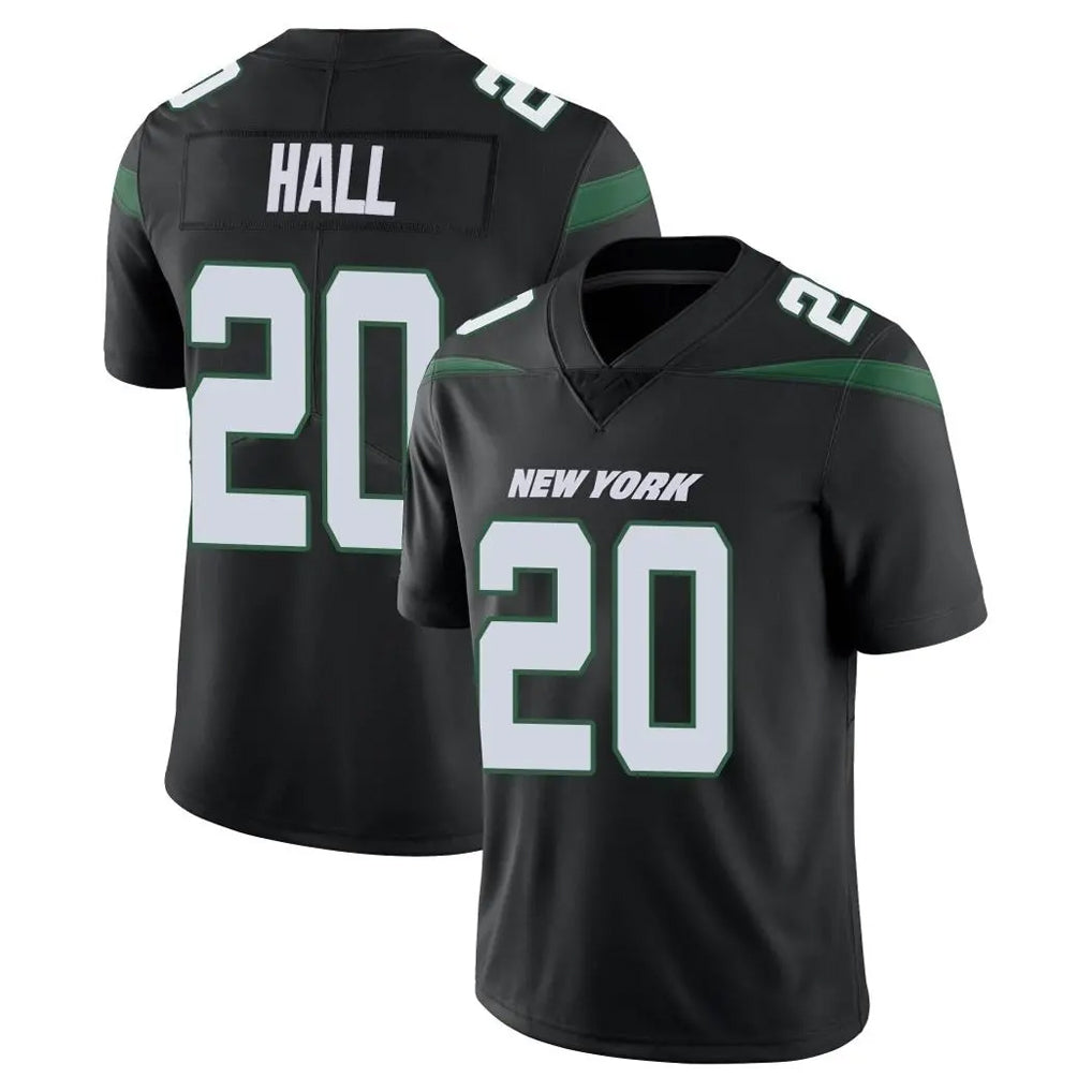Tuec NY.Jets #20 Breece Hall Player Stealth Black Limited Vapor Home Game Stitched Jerseys