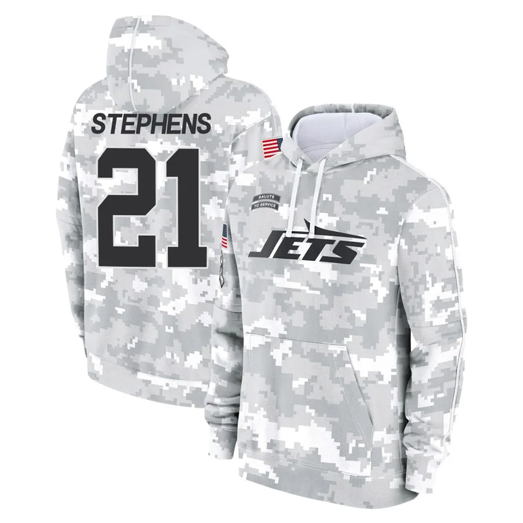 Tuec NY.Jets #21 Brandon Stephens Player Arctic Camo Salute to Service Pullover Hoodies Limited Game Stitched Jerseys