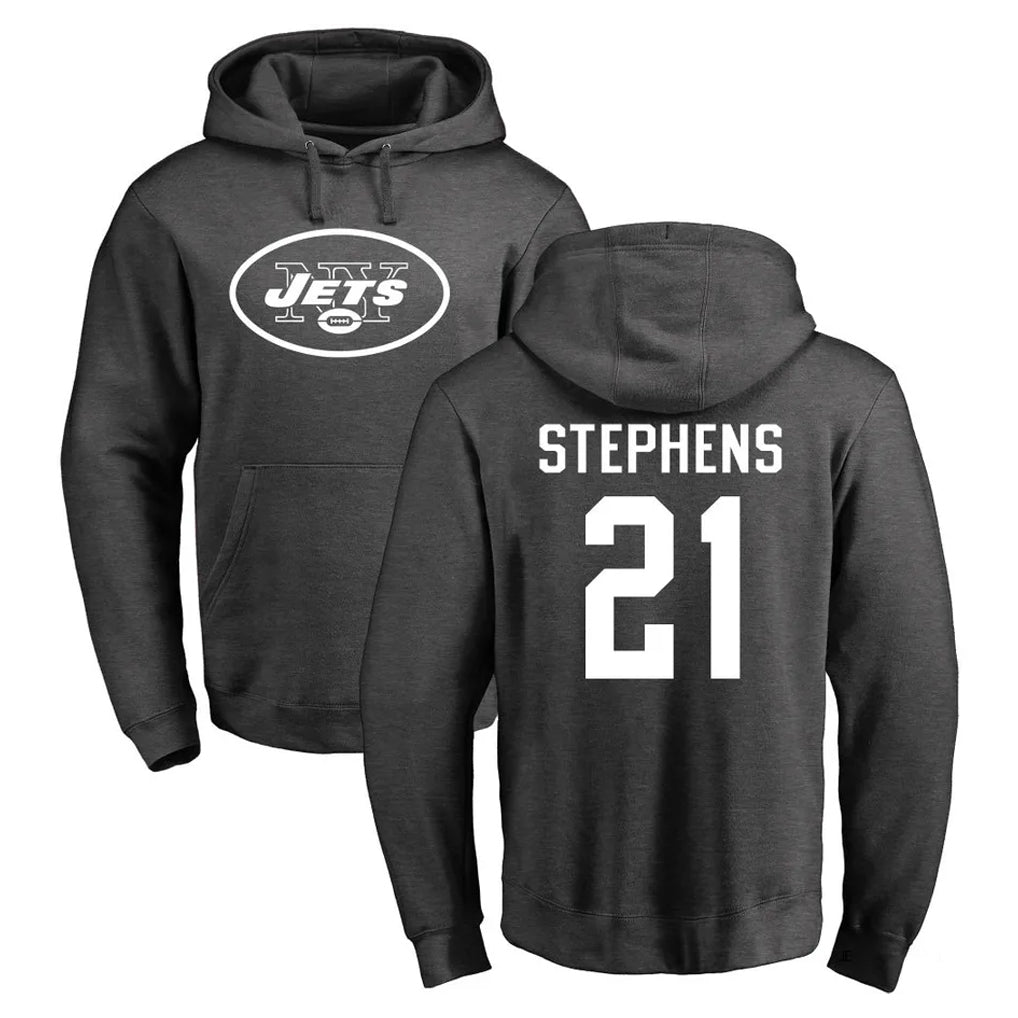 Tuec NY.Jets #21 Brandon Stephens Player Gray Pullover Hoodies Limited Game Stitched Jerseys