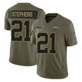Tuec NY.Jets #21 Brandon Stephens Player Olive 2025 Salute To Service Limited Stitched Jerseys
