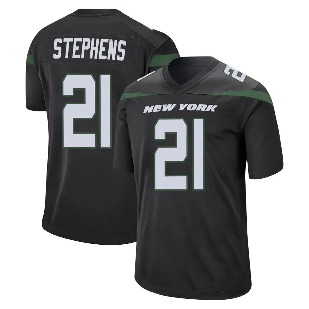Tuec NY.Jets #21 Brandon Stephens Player Stealth Black Home Game Stitched Jerseys
