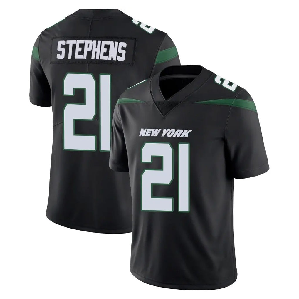 Tuec NY.Jets #21 Brandon Stephens Player Stealth Black Limited Vapor Home Game Stitched Jerseys