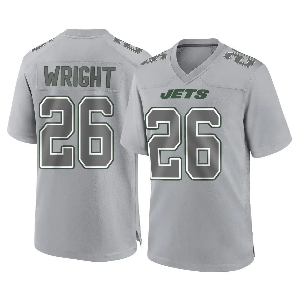 Tuec NY.Jets #26 Nahshon Wright Player Gray Limited Atmosphere Fashion Home Game Stitched Jerseys