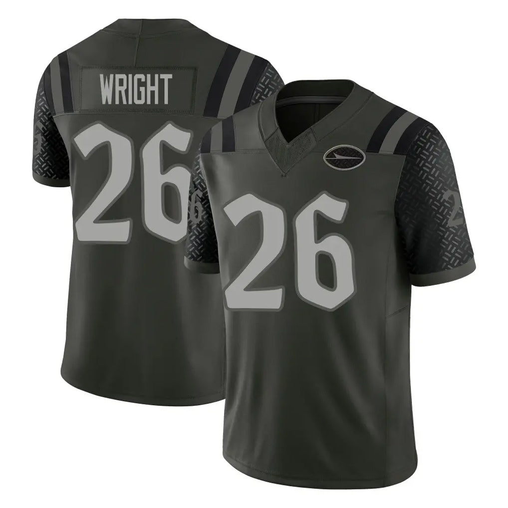 Tuec NY.Jets #26 Nahshon Wright Player Green Limited 2025 Rivalries Collection Home Game Stitched Jerseys