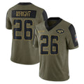Tuec NY.Jets #26 Nahshon Wright Player Olive Salute To Service Limited Game Stitched Jerseys