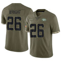 Tuec NY.Jets #26 Nahshon Wright Player Olive Salute To Service Limited Stitched Jerseys