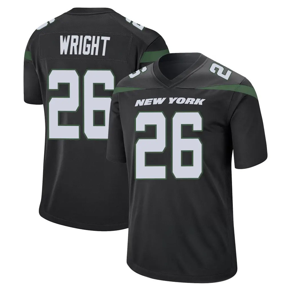 Tuec NY.Jets #26 Nahshon Wright Player Stealth Black Home Game Stitched Jerseys