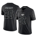 Tuec NY.Jets #26 Nahshon Wright Player Stealth Black Limited Reflective Home Game Stitched Jerseys