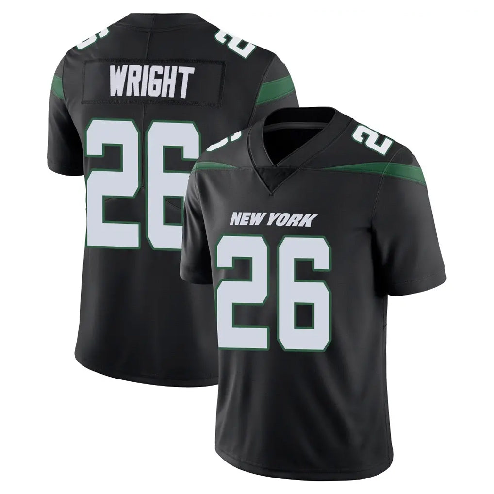 Tuec NY.Jets #26 Nahshon Wright Player Stealth Black Limited Vapor Home Game Stitched Jerseys
