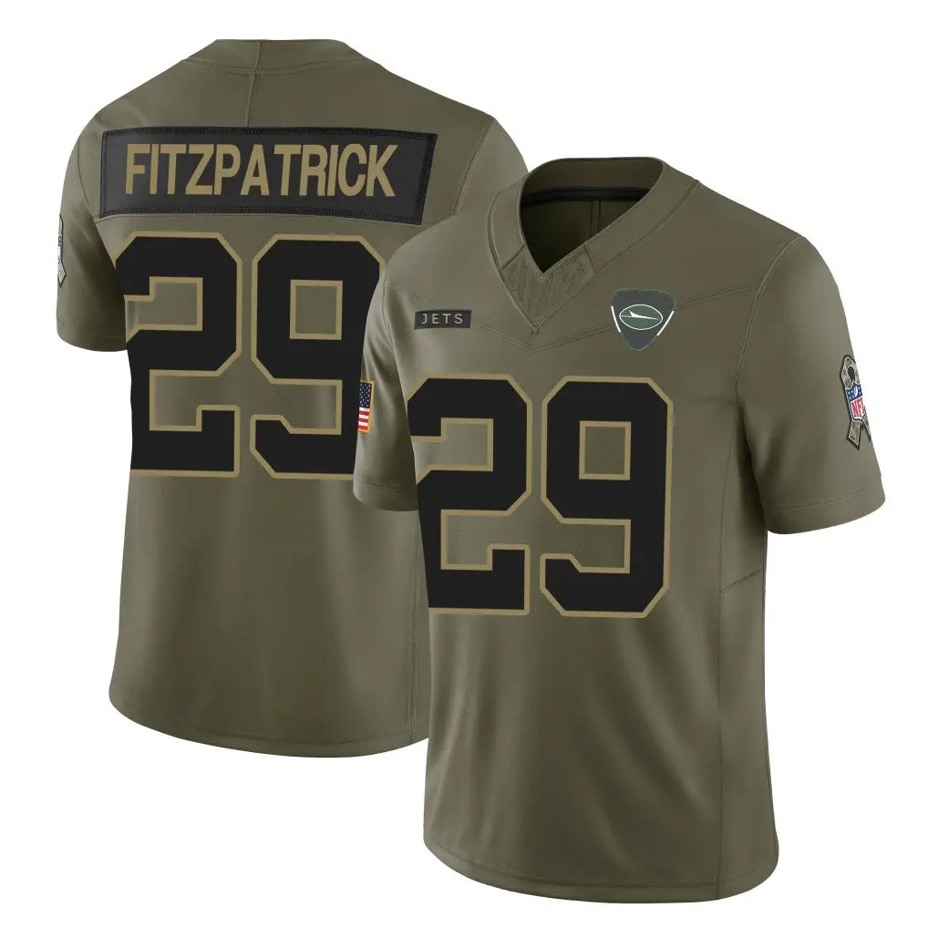 Tuec NY.Jets #29 Minkah Fitzpatrick Player Olive 2025 Salute To Service Limited Stitched Jerseys