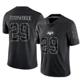 Tuec NY.Jets #29 Minkah Fitzpatrick Player Stealth Black Limited Reflective Home Game Stitched Jerseys