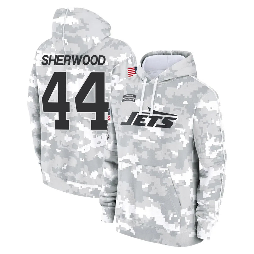 Tuec NY.Jets #44 Jamien Sherwood Player Arctic Camo Salute to Service Pullover Hoodies Limited Game Stitched Jerseys