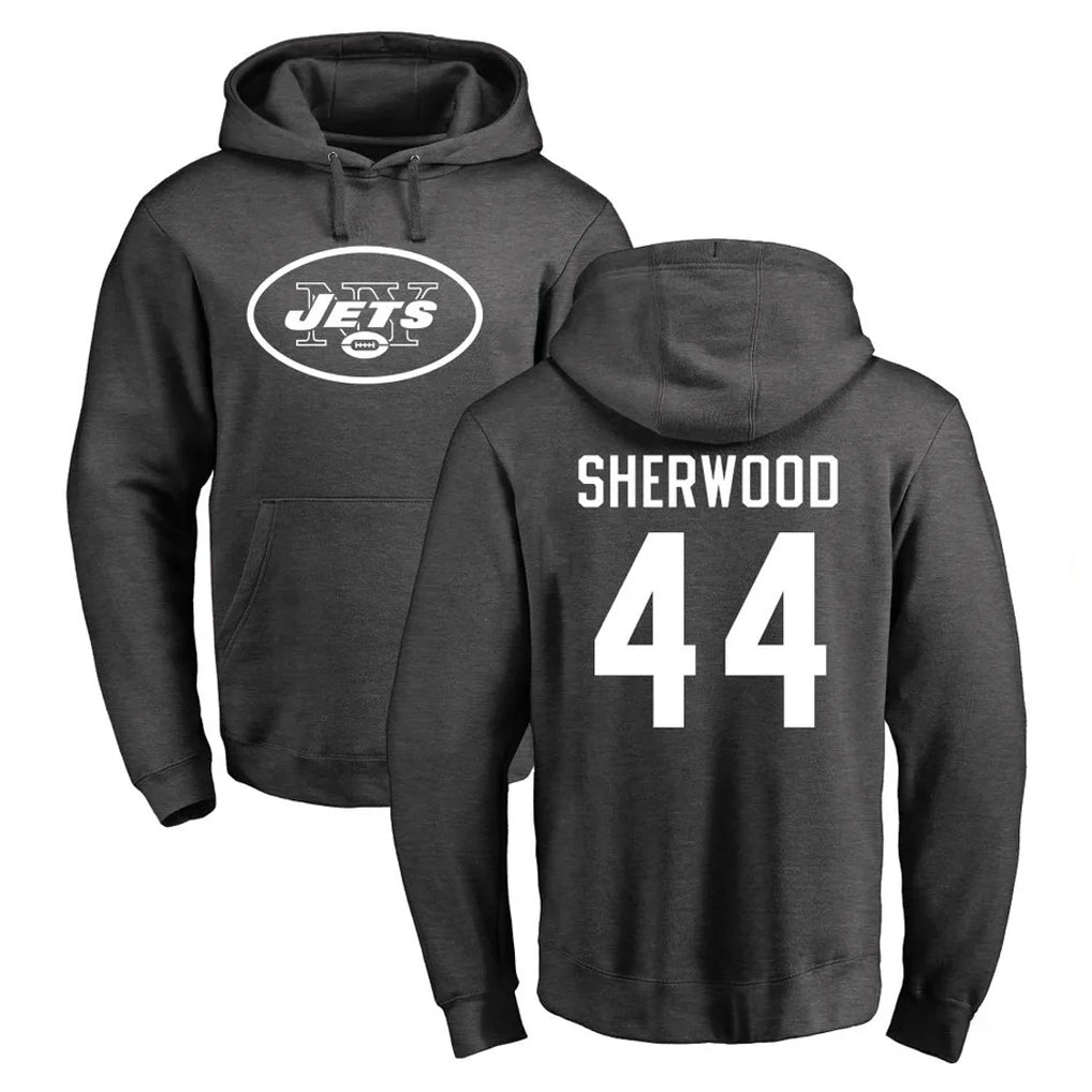 Tuec NY.Jets #44 Jamien Sherwood Player Gray Pullover Hoodies Limited Game Stitched Jerseys