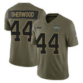 Tuec NY.Jets #44 Jamien Sherwood Player Olive 2025 Salute To Service Limited Stitched Jerseys