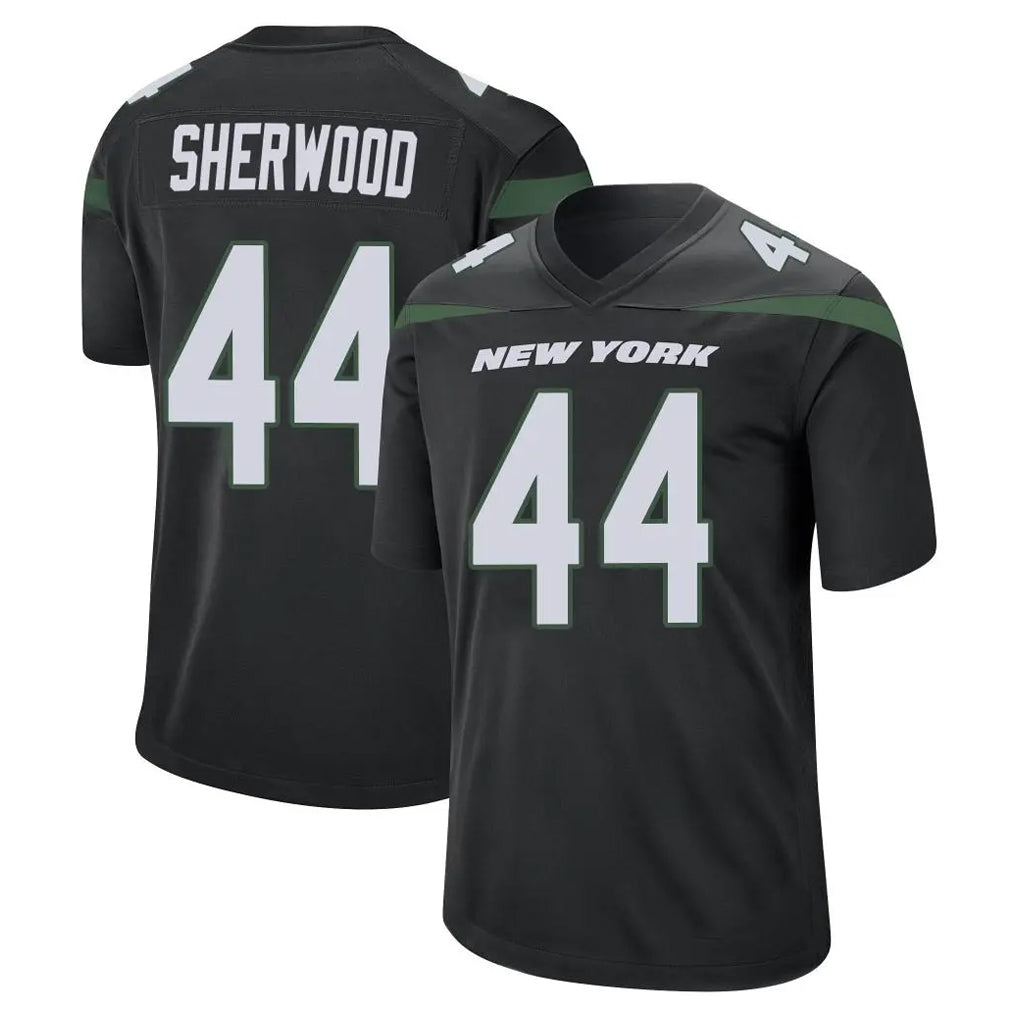 Tuec NY.Jets #44 Jamien Sherwood Player Stealth Black Home Game Stitched Jerseys