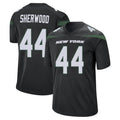 Tuec NY.Jets #44 Jamien Sherwood Player Stealth Black Home Game Stitched Jerseys