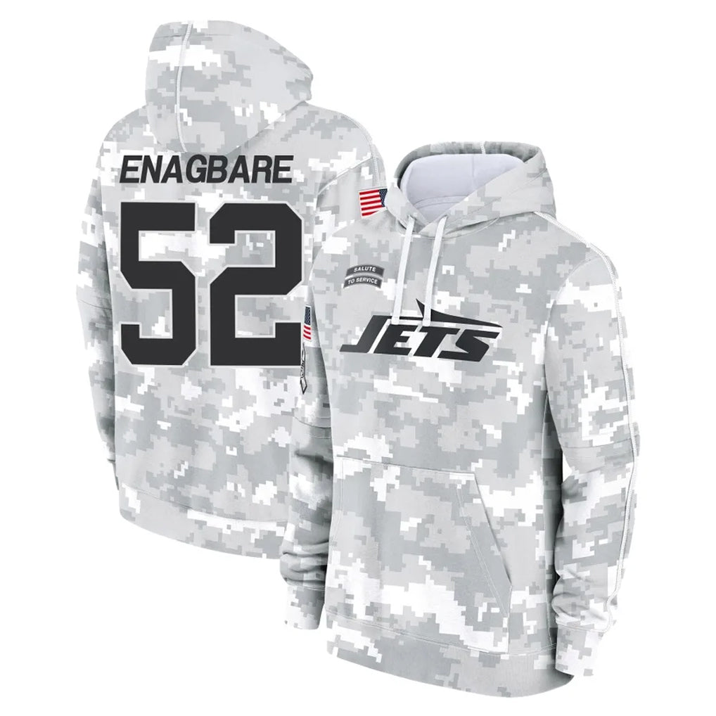 Tuec NY.Jets #52 Kingsley Enagbare Player Arctic Camo Salute to Service Pullover Hoodies Limited Game Stitched Jerseys