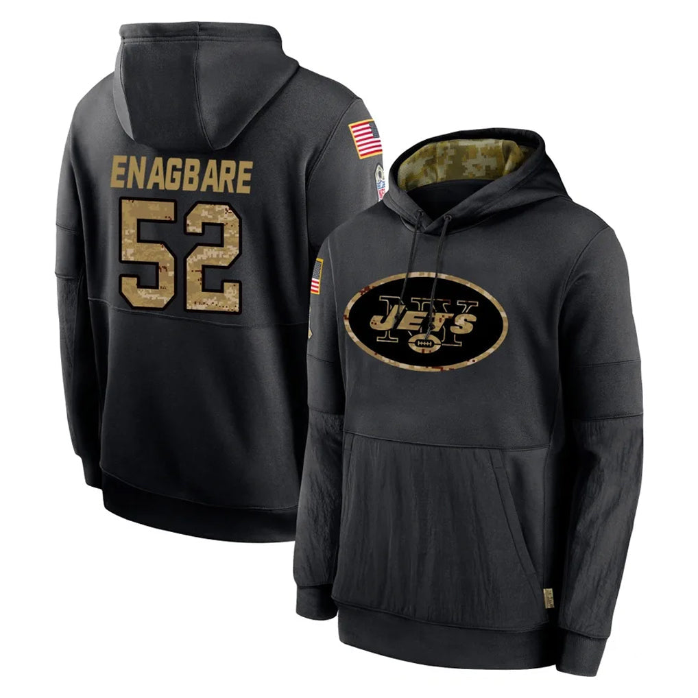 Tuec NY.Jets #52 Kingsley Enagbare Player Black Salute to Service Hoodies Limited Game Stitched Jerseys