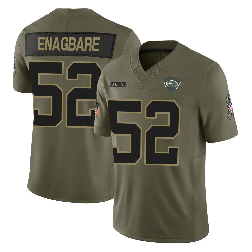 Tuec NY.Jets #52 Kingsley Enagbare Player Olive 2025 Salute To Service Limited Stitched Jerseys
