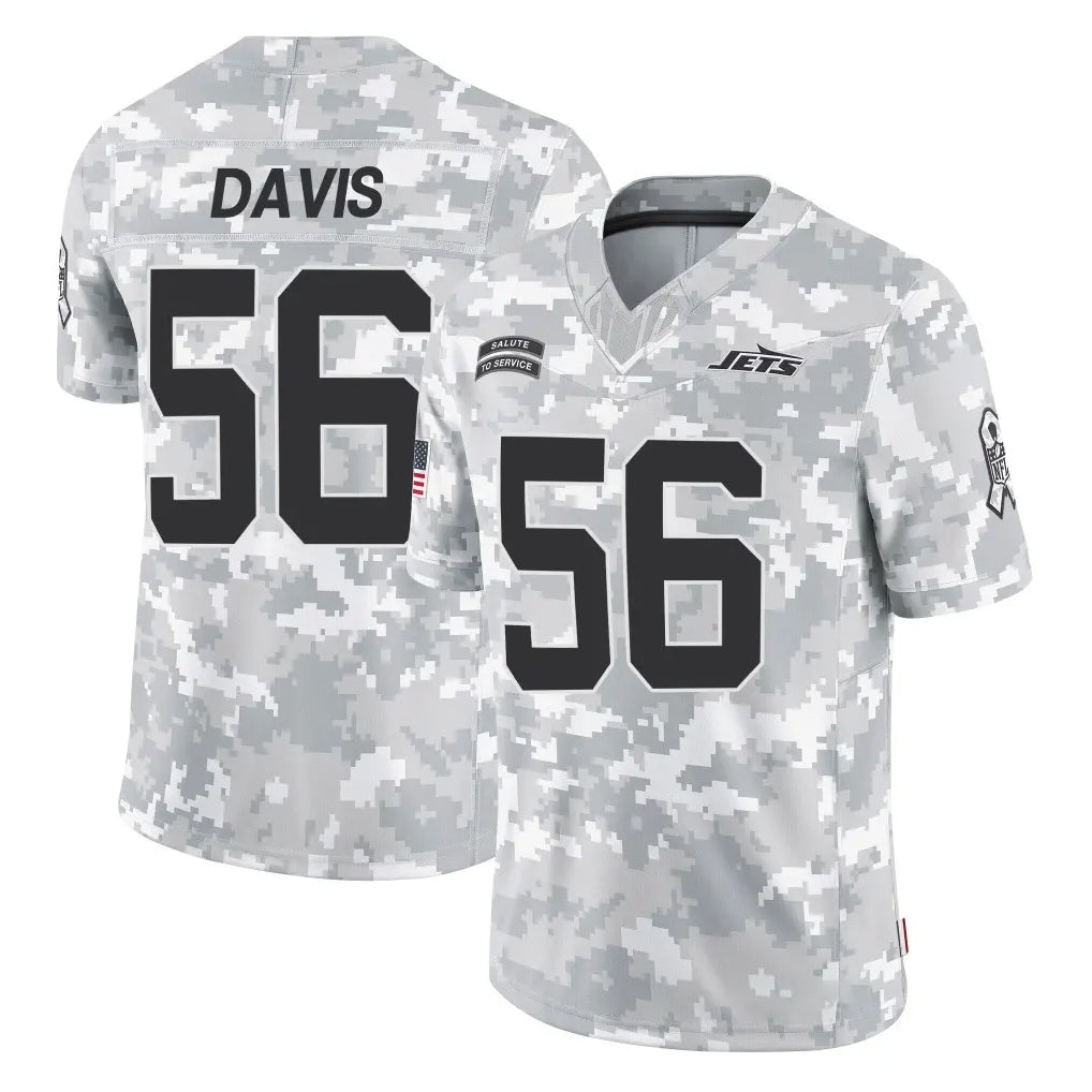 Tuec NY.Jets #56 Demario Davis Player Arctic Camo Salute to Service Limited Game Stitched Jerseys