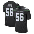 Tuec NY.Jets #56 Demario Davis Player Stealth Black Home Game Stitched Jerseys