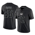 Tuec NY.Jets #56 Demario Davis Player Stealth Black Limited Reflective Home Game Stitched Jerseys