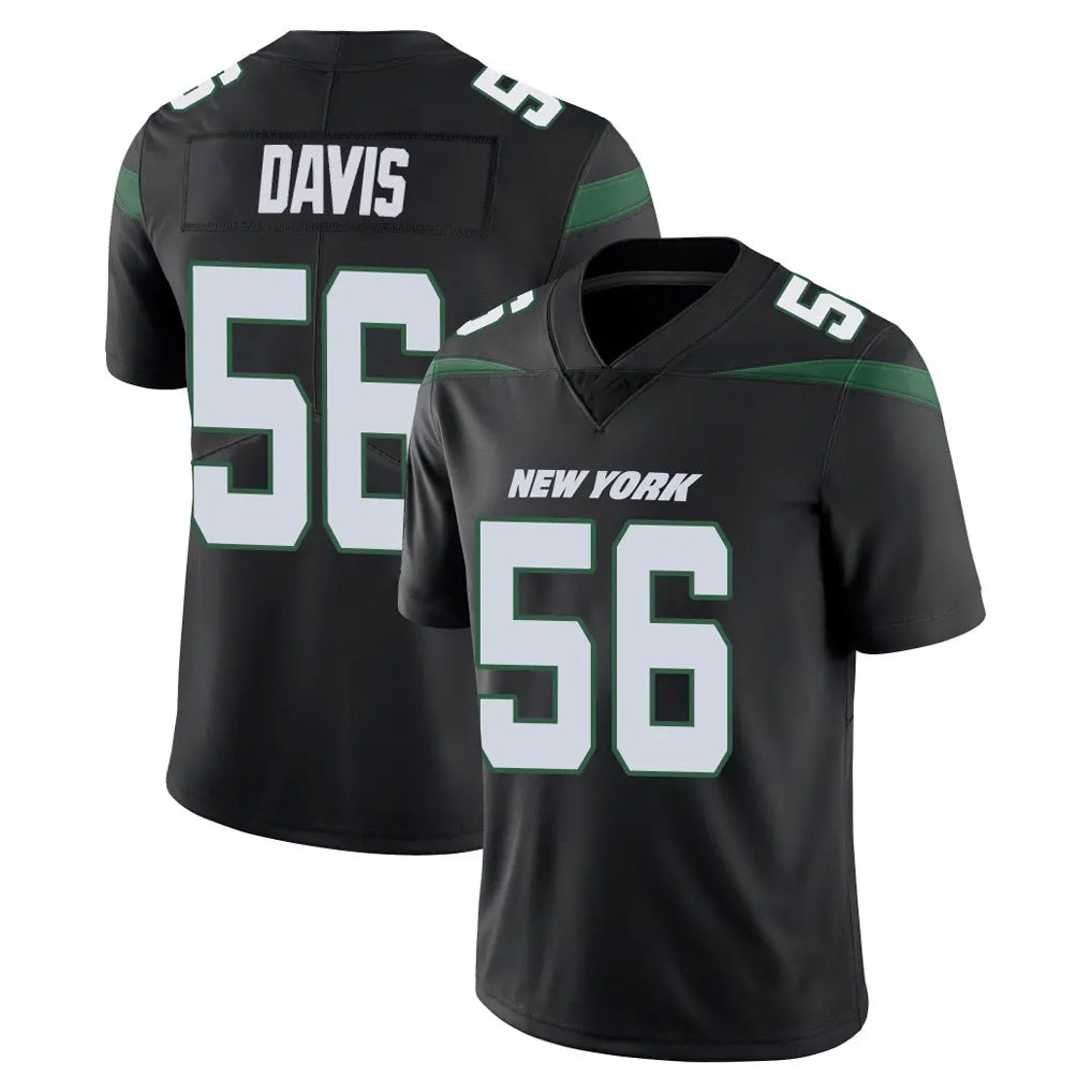 Tuec NY.Jets #56 Demario Davis Player Stealth Black Limited Vapor Home Game Stitched Jerseys