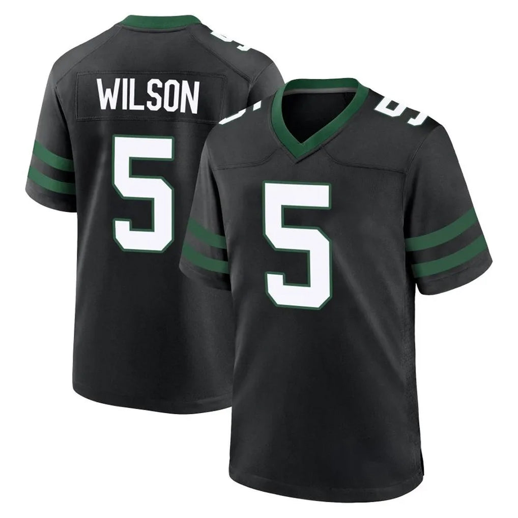 Tuec NY.Jets #5 Garrett Wilson Player Black Legacy Home Game Stitched Jerseys