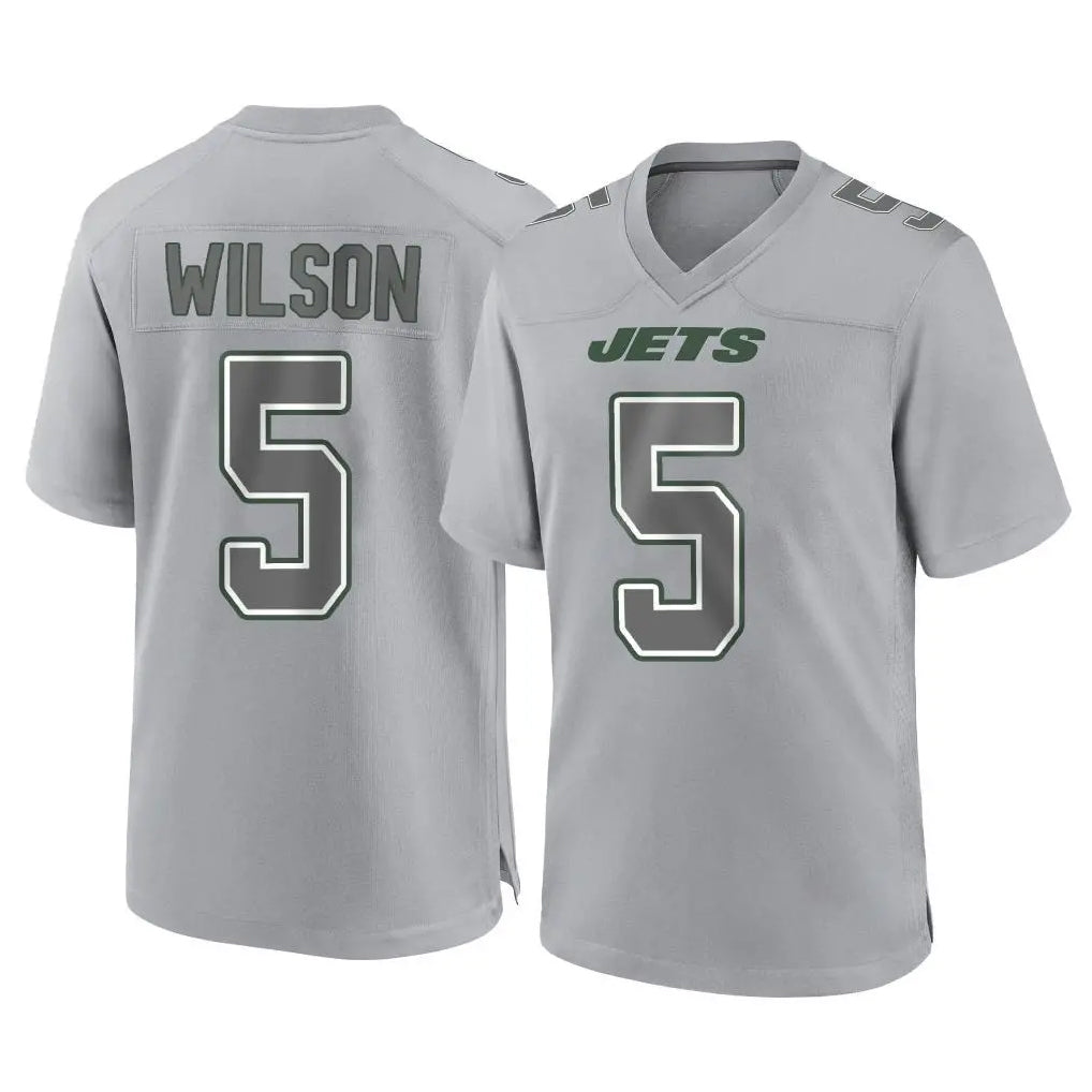 Tuec NY.Jets #5 Garrett Wilson Player Gray Limited Atmosphere Fashion Home Game Stitched Jerseys