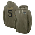 Tuec NY.Jets #5 Garrett Wilson Player Olive Salute to Service Pullover Hoodies Limited Stitched Jerseys