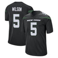 Tuec NY.Jets #5 Garrett Wilson Player Stealth Black Home Game Stitched Jerseys