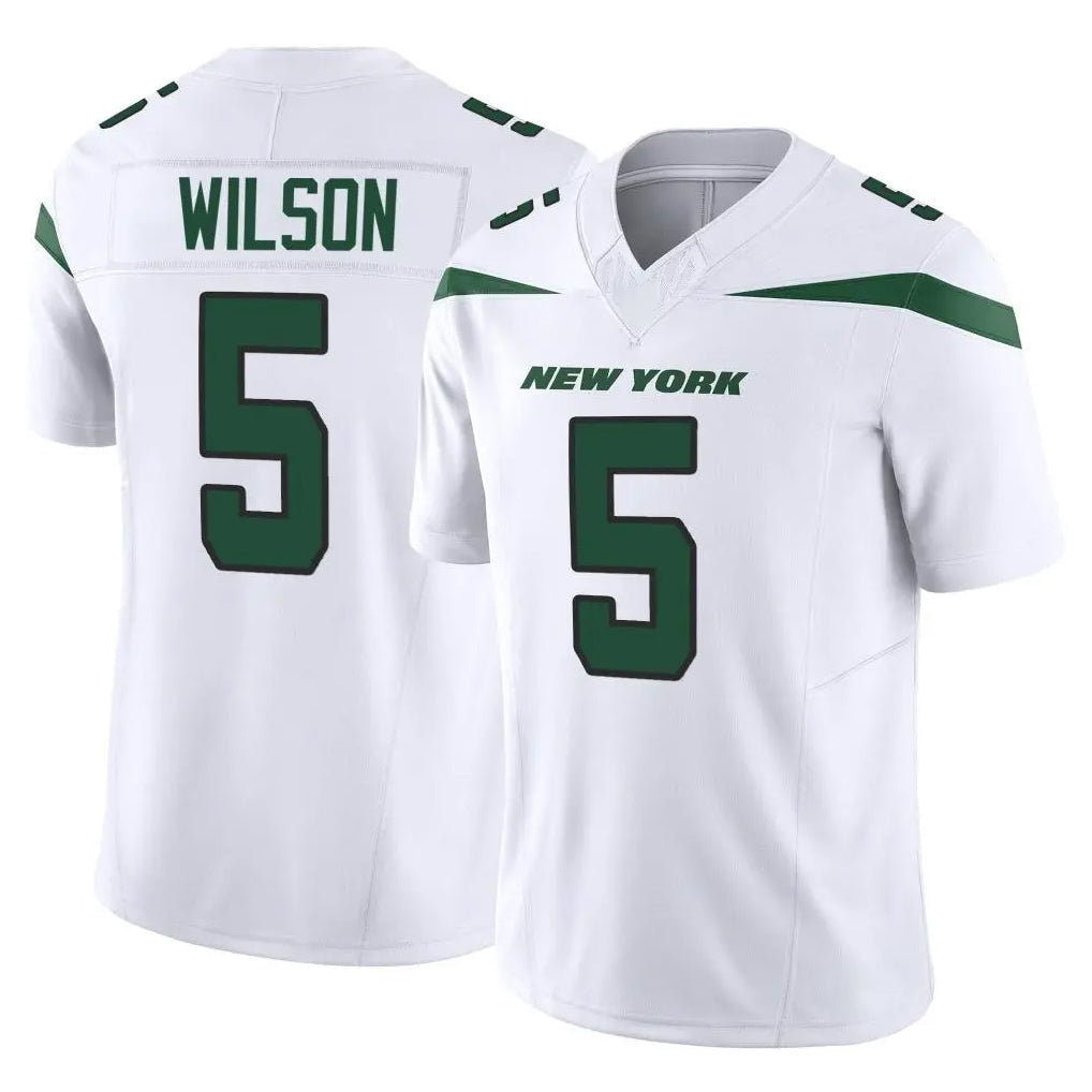 Tuec NY.Jets #5 Garrett Wilson Player White Limited Vapor F.U.S.E. Home Game Stitched Jerseys