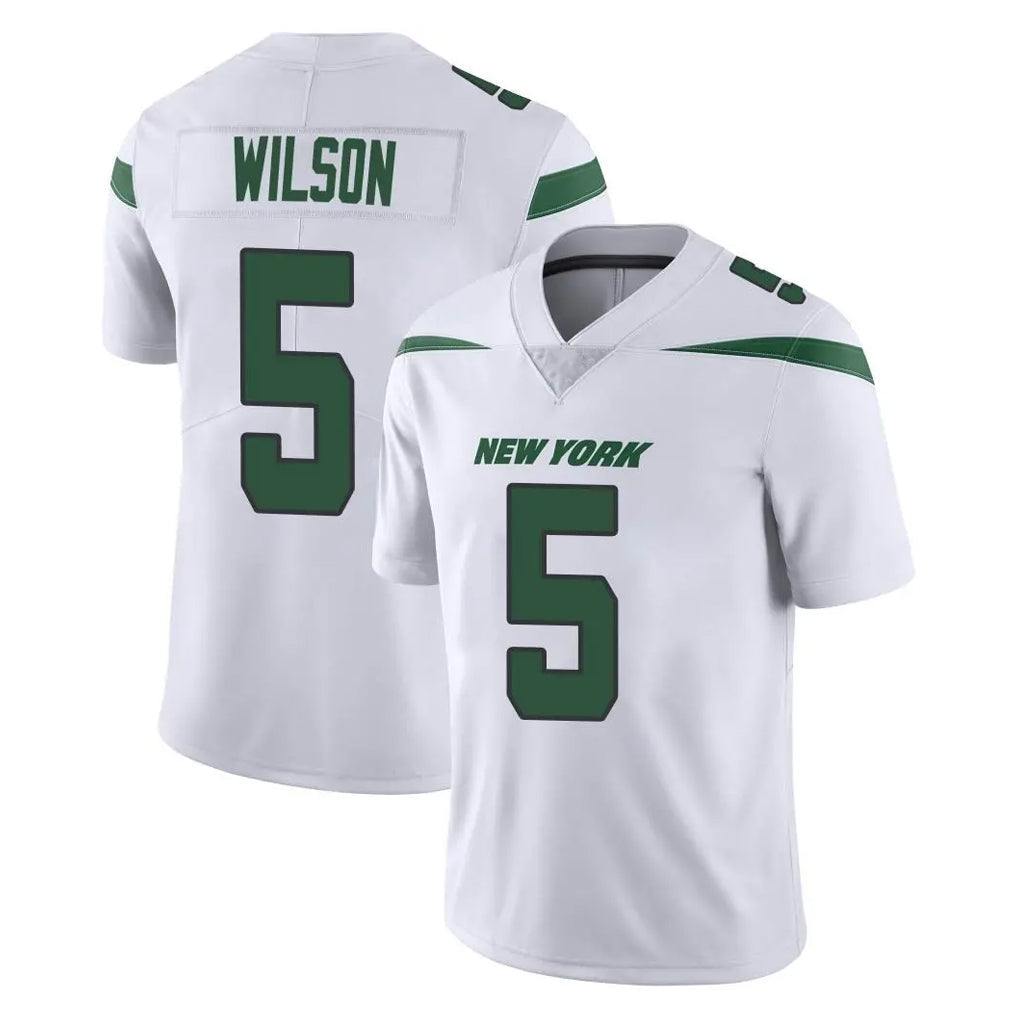 Tuec NY.Jets #5 Garrett Wilson Player White Spotlight Limited Vapor Home Game Stitched Jerseys