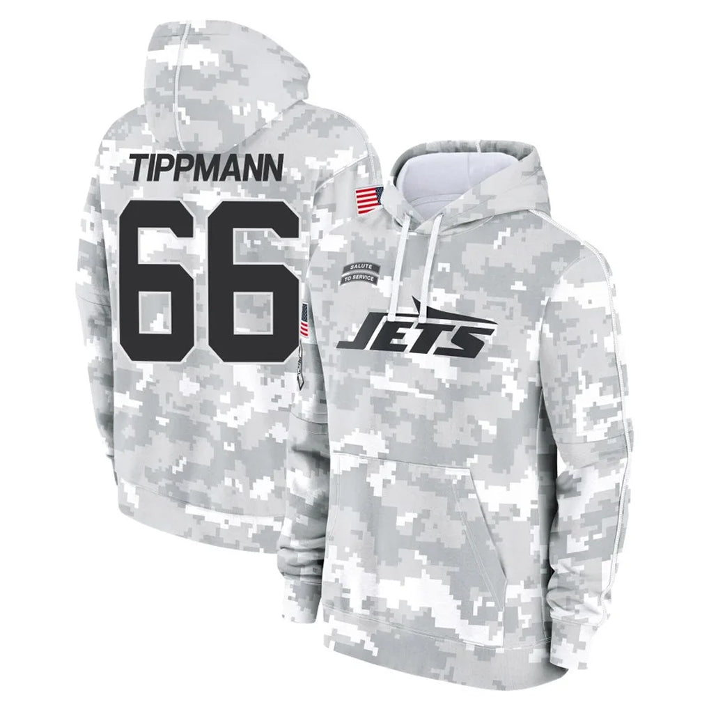 Tuec NY.Jets #66 Joe Tippmann Player Arctic Camo Salute to Service Pullover Hoodies Limited Game Stitched Jerseys