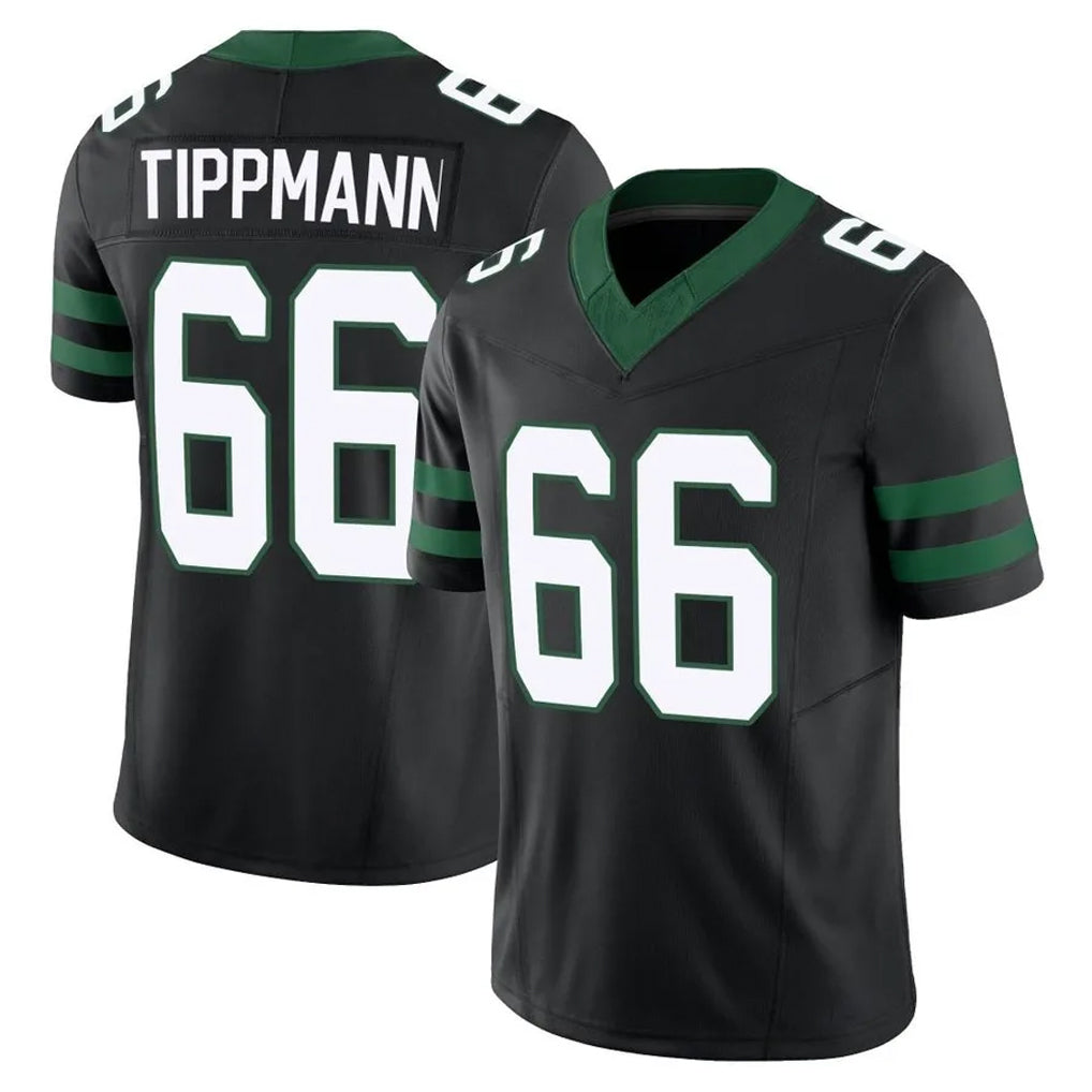 Tuec NY.Jets #66 Joe Tippmann Player Black Limited Legacy Vapor F.U.S.E. Home Game Stitched Jerseys