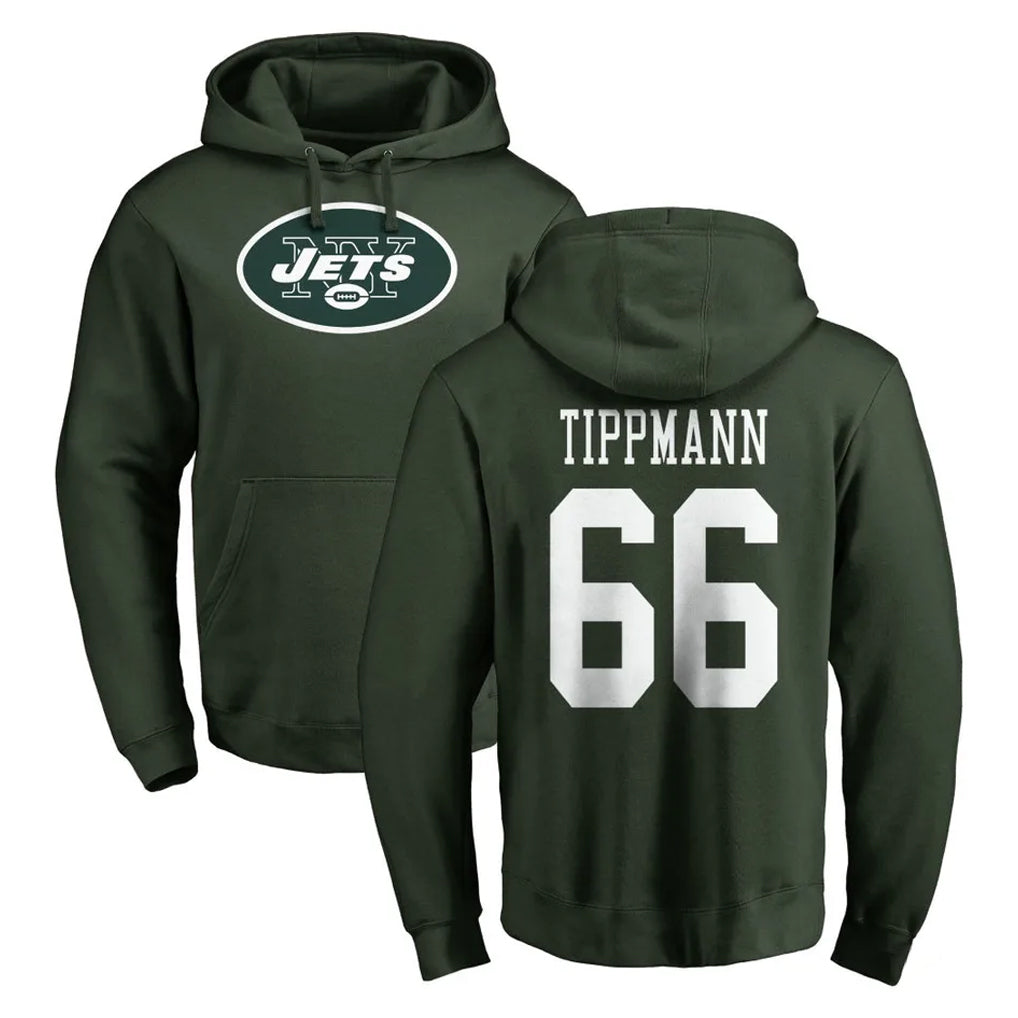 Tuec NY.Jets #66 Joe Tippmann Player Green LOGO Pullover Hoodies Limited Game Stitched Jerseys