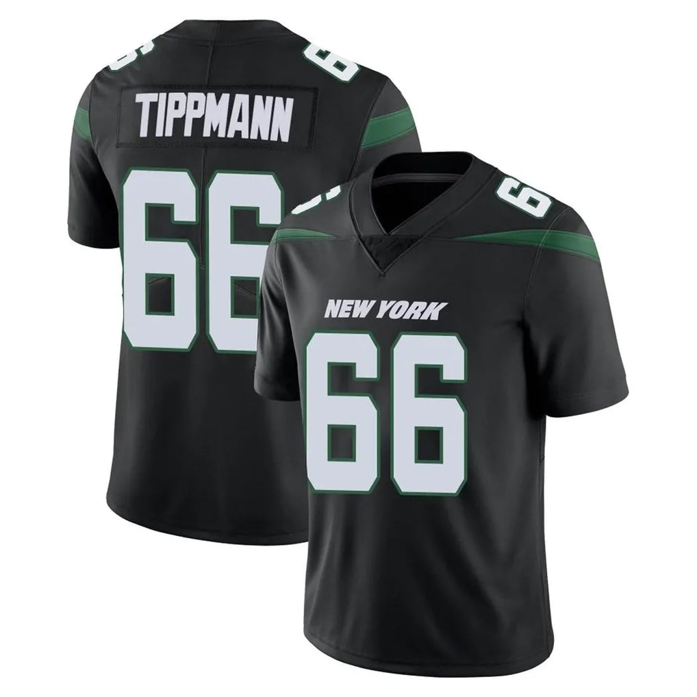 Tuec NY.Jets #66 Joe Tippmann Player Stealth Black Limited Vapor Home Game Stitched Jerseys
