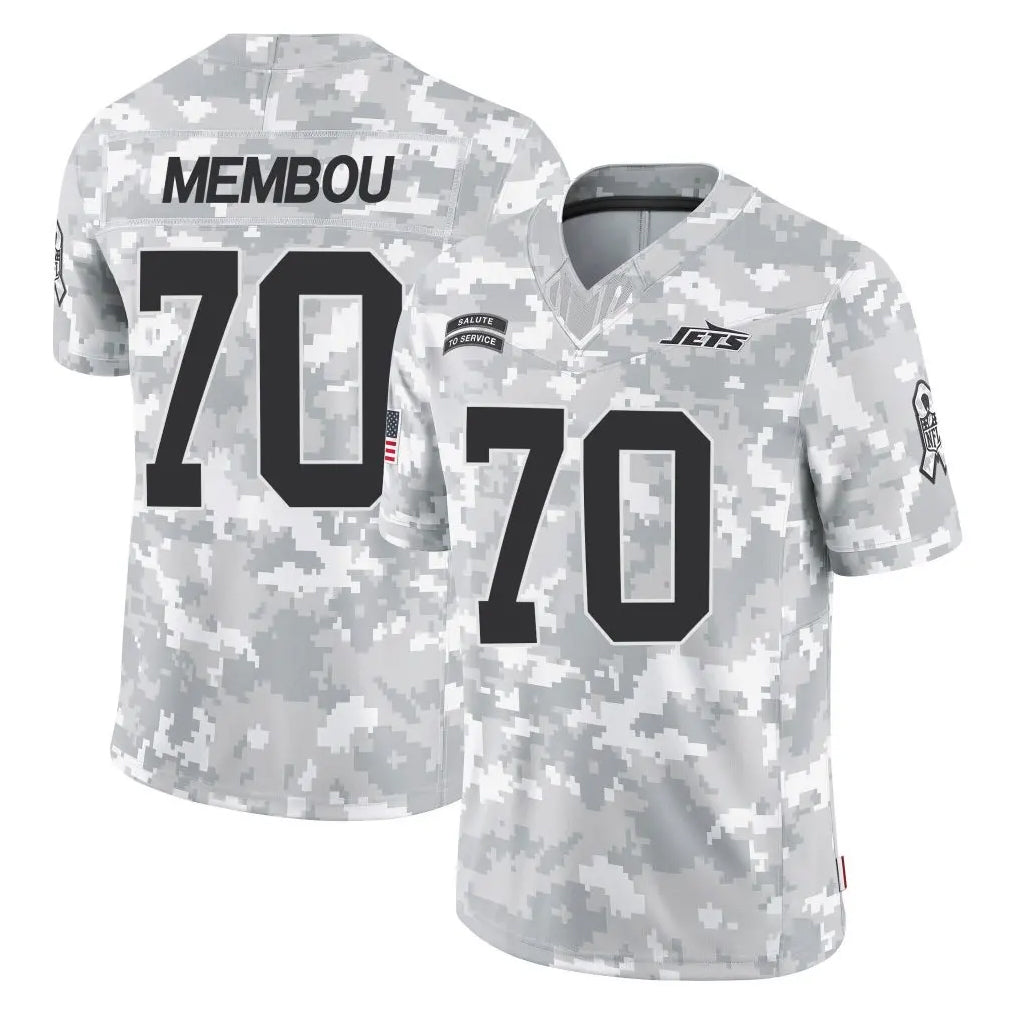 Tuec NY.Jets #70 Armand Membou Player Arctic Camo Salute to Service Limited Game Stitched Jerseys