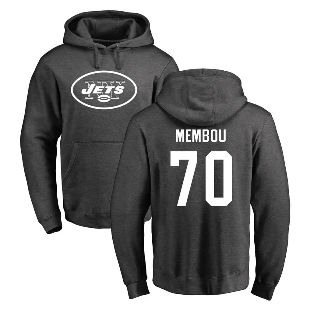Tuec NY.Jets #70 Armand Membou Player Gray Pullover Hoodies Limited Game Stitched Jerseys