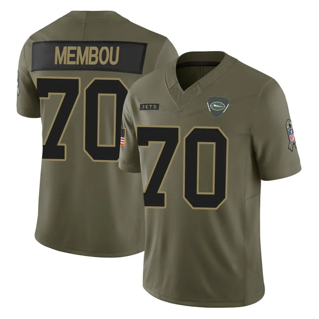 Tuec NY.Jets #70 Armand Membou Player Olive 2025 Salute To Service Limited Stitched Jerseys