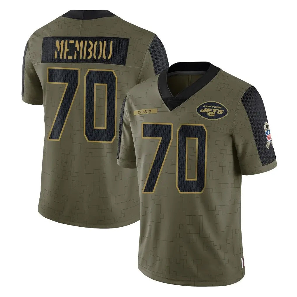 Tuec NY.Jets #70 Armand Membou Player Olive Salute To Service Limited Game Stitched Jerseys